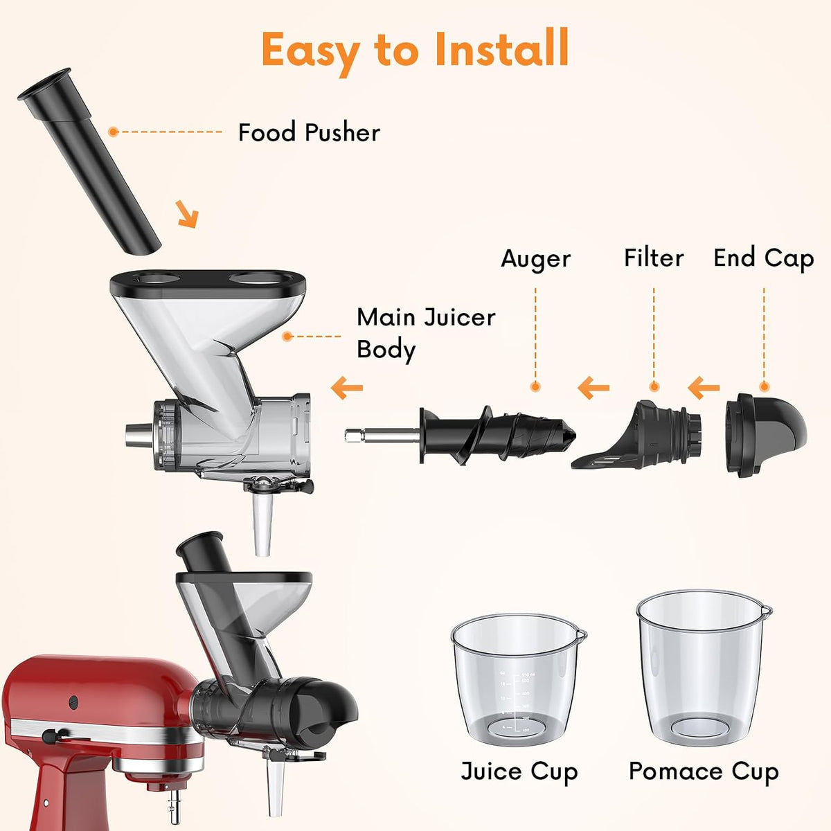 Accesorio de exprimidor para batidora de pie KitchenAid