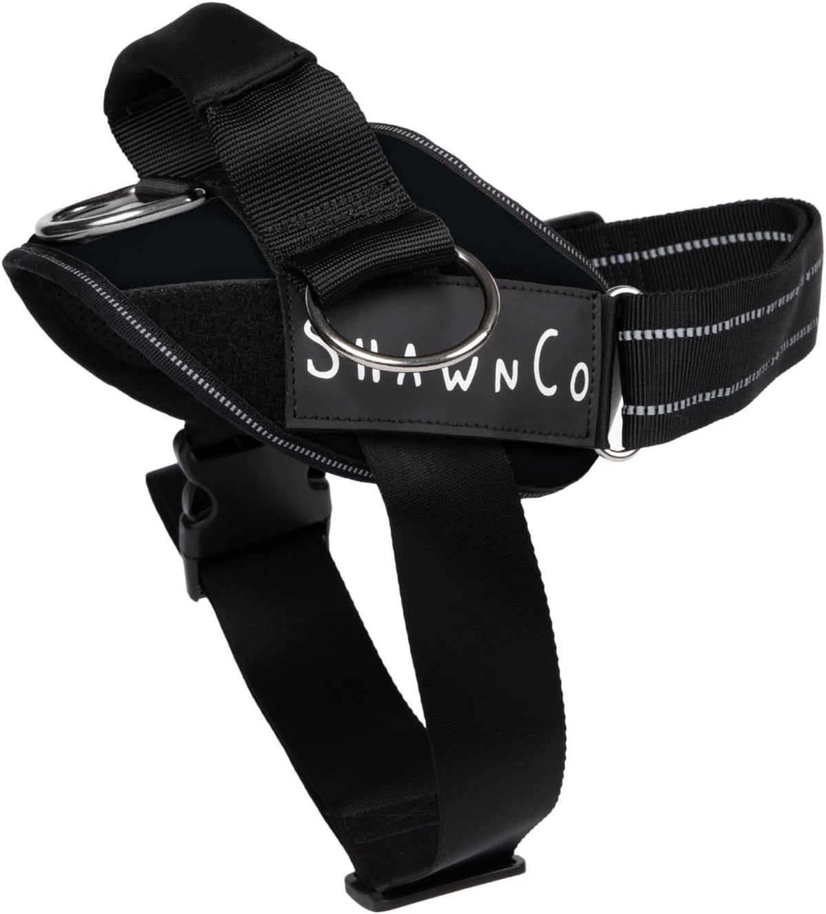 ShawnCo Essential Pro - Arnés para perro, chaleco sin tirones para mascotas con 3 clips para correa y parches laterales reflectantes removibles, arnés ajustable y acolchado para perros pequeños