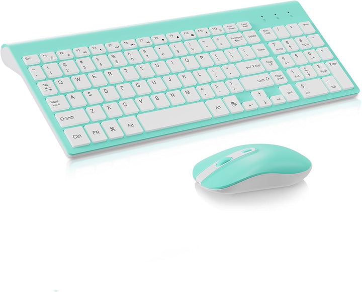 cimetech Combo de teclado y mouse inalámbricos, juego compacto de t...