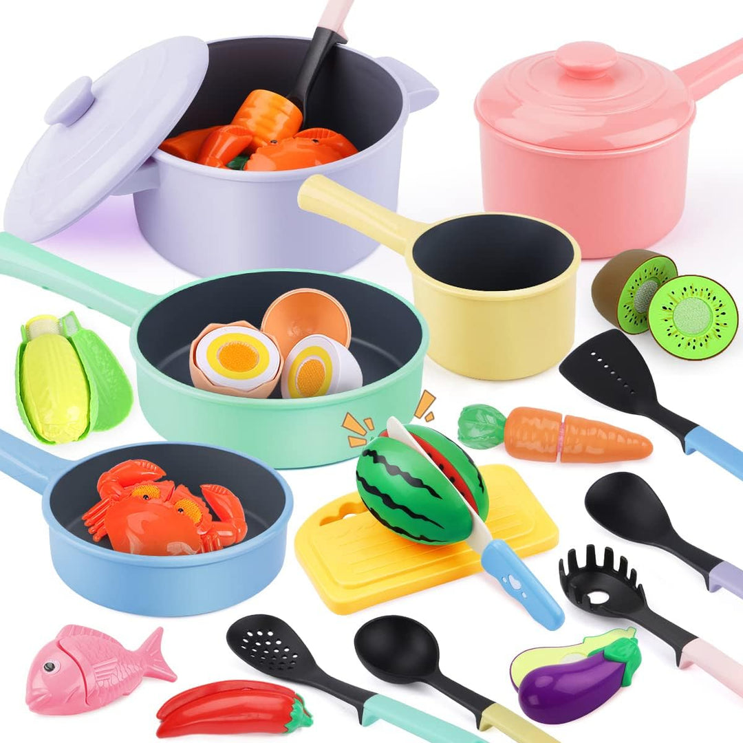GILOBABY Accesorios de Cocina de Juguete, Conjuntos de Comida de Ju...