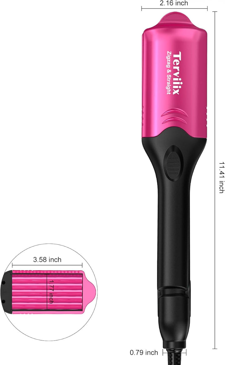 Terviiix Plancha de pelo con crimpadora de 4 placas intercambiables...