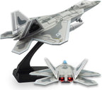 Avión de combate F-22 Raptor Fighter Bomber Diecast Avión militar 1/100 Modelo de avión con luces y sonidos para niños