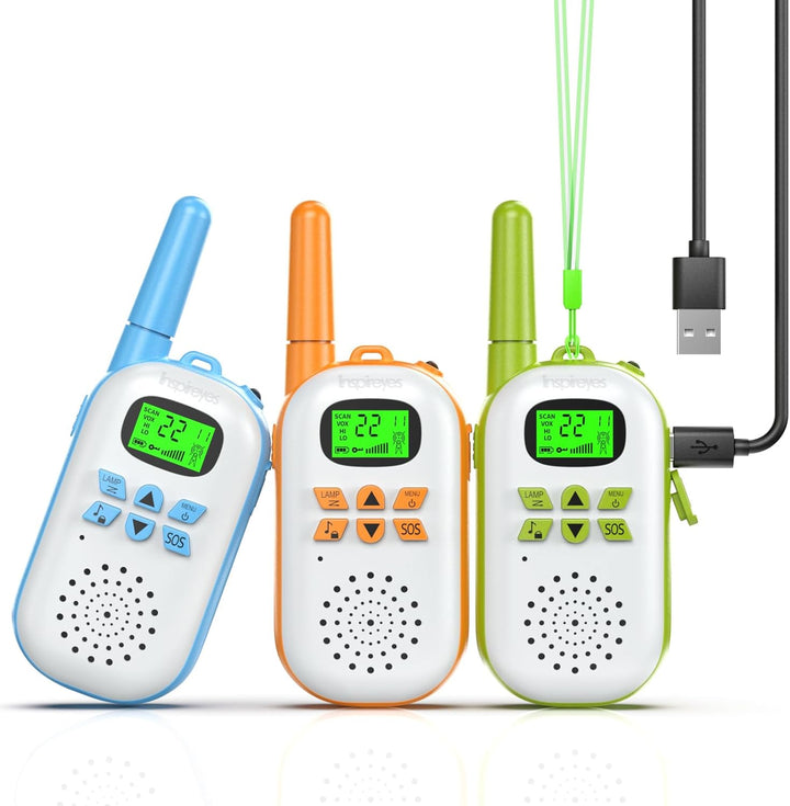 Inspireyes Walkie Talkies para niños recargables, juguetes para niñ...