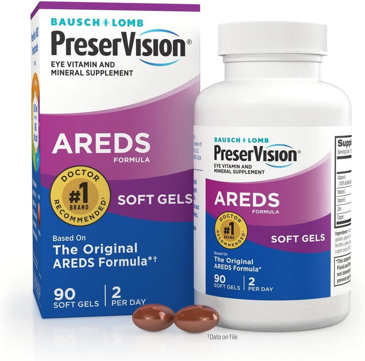 PreserVision AREDS - Suplemento de vitaminas y minerales para ojos,...