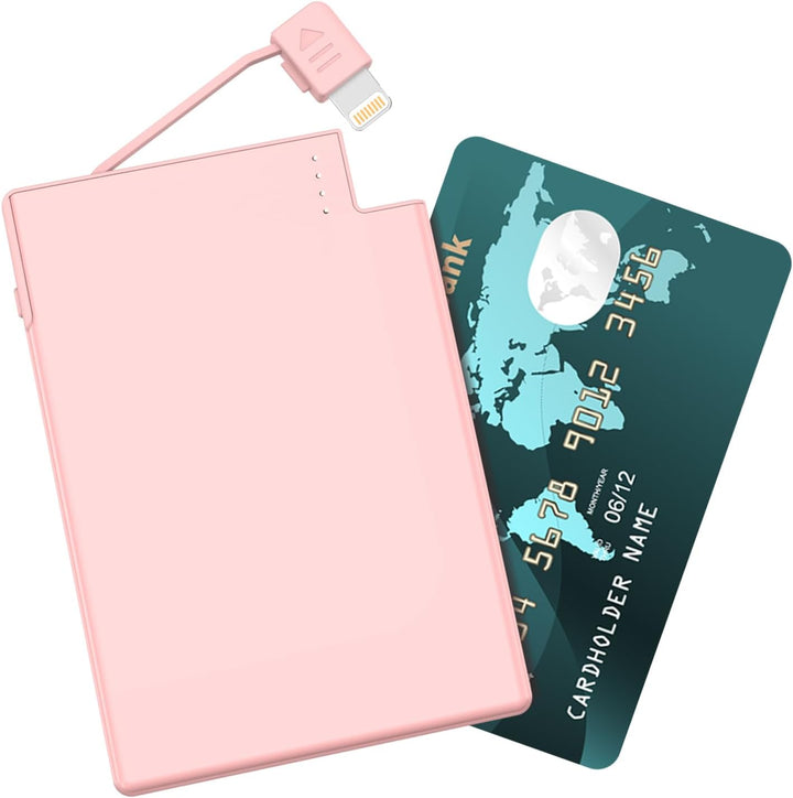 TNTOR Cargador portátil rosa para iPhone con cable Lightning integr...