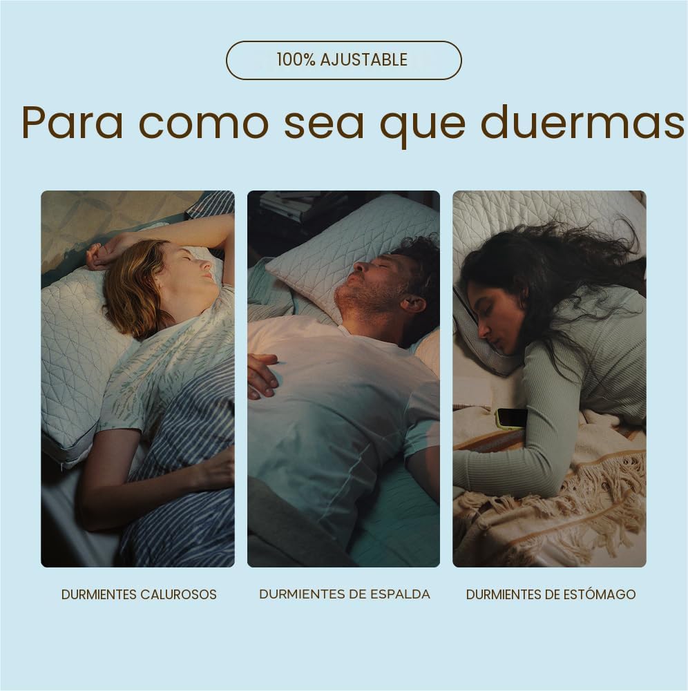 Coop Home Goods Eden - Almohada de cama tamaño Queen para dormir de espalda, estómago y de lado, gel refrescante de espuma viscoelástica suave media, CertiPUR-US/GREENGUARD Gold