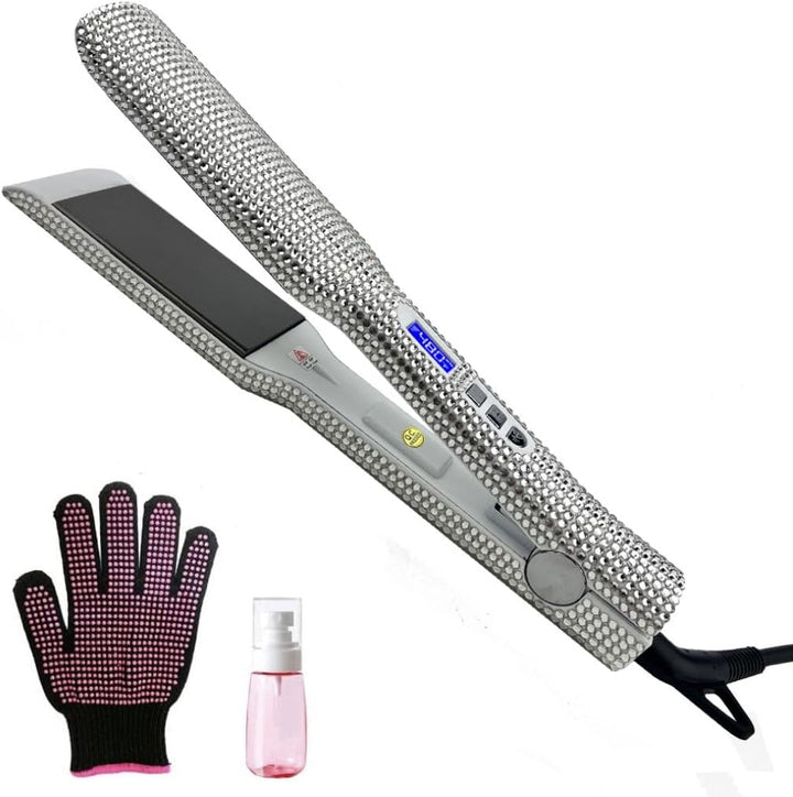 Plancha plana para el cabello con magnífico diamante de imitación d...