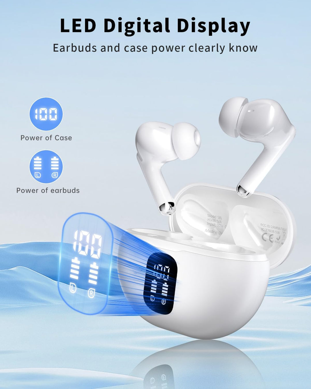 Auriculares inalámbricos, auriculares Bluetooth 5.4 con 50 horas de...