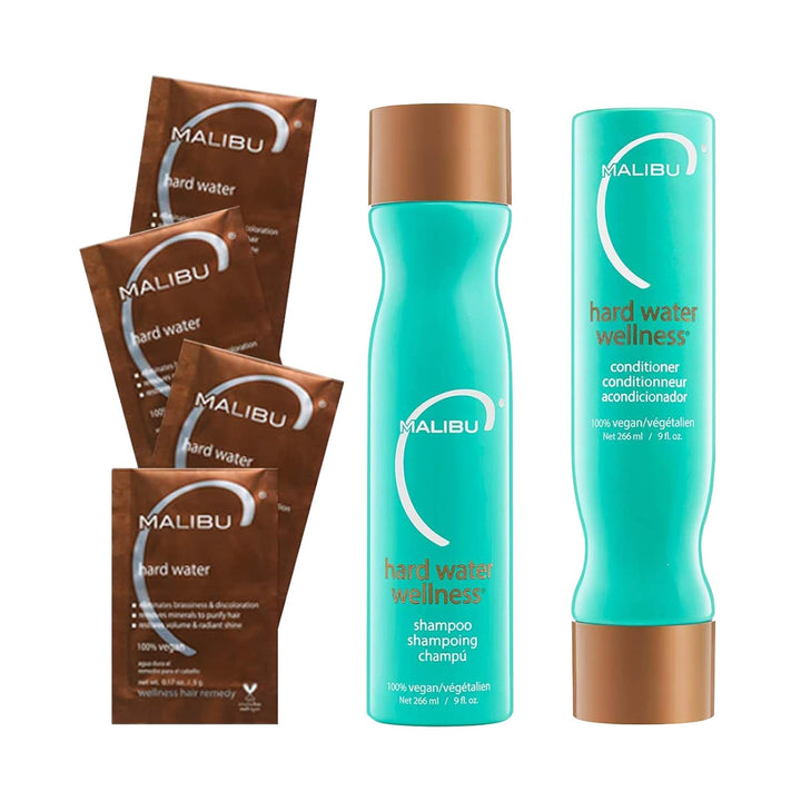 Malibu C Hard Water Wellness Remediy - Paquetes de champú de agua d...