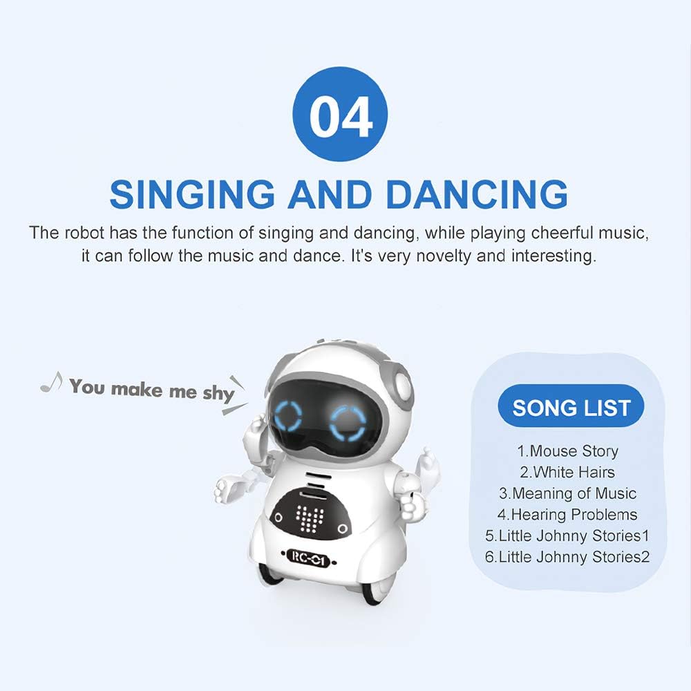 GoolRC 939A Robot de Bolsillo que Habla, Diálogo Interactivo con Reconocimiento de Voz, Grabación, Canto, Danza, Cuento de Historias, Mini Robot
