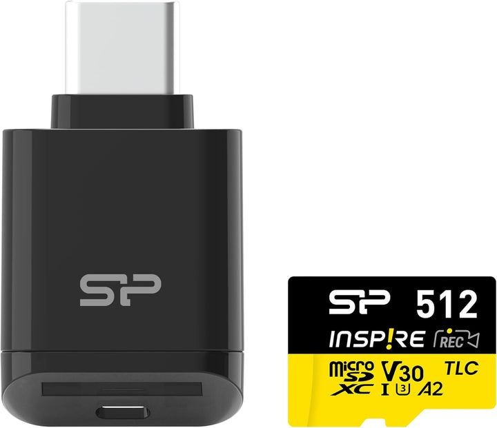 Silicon Power - Tarjeta de memoria Micro SDXC de 512 GB Inspire UHS...
