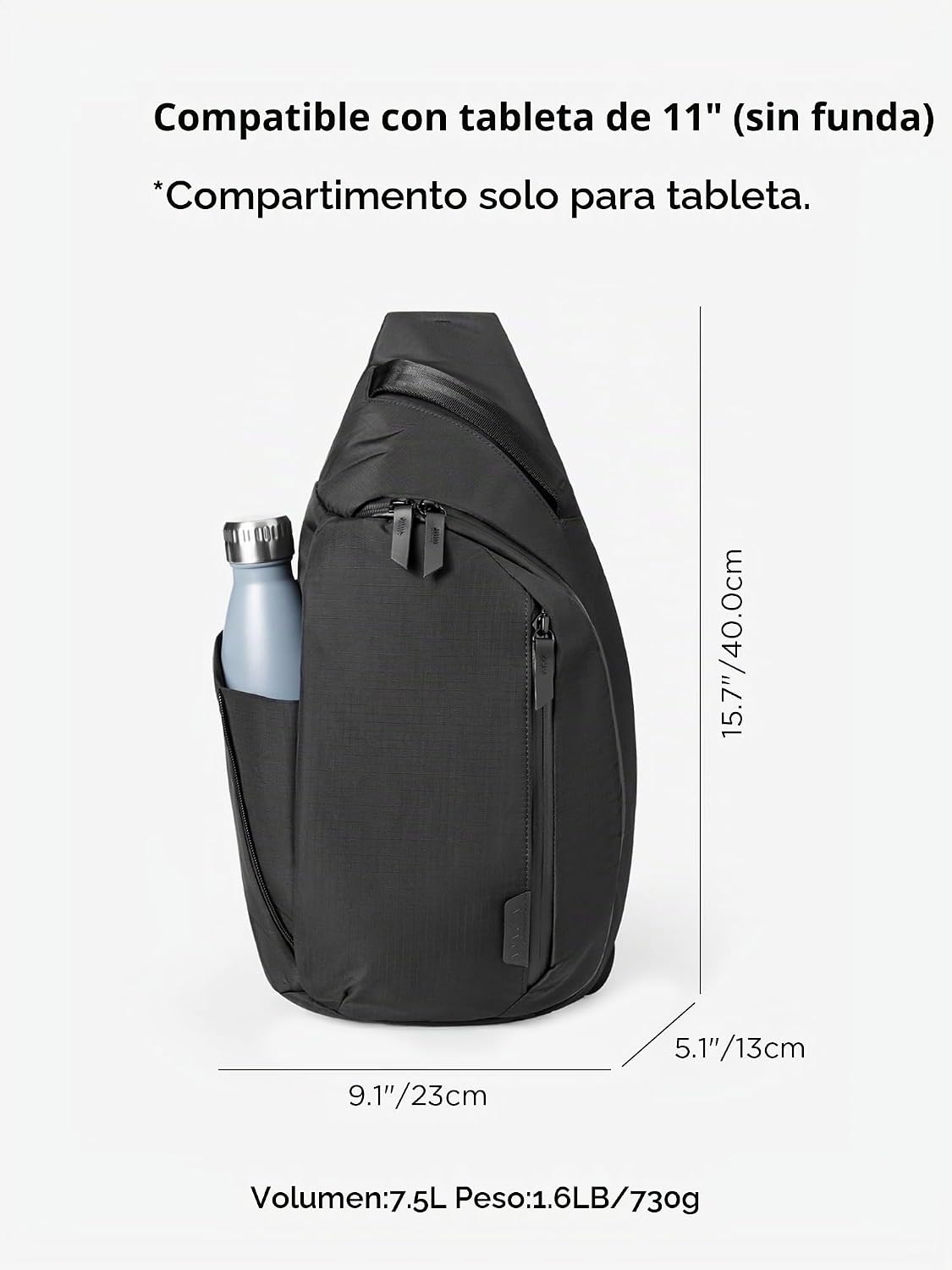 ALPAKA Metro Bandolera para el Hombro Izquierdo 7.5L - Bolso Bandolera para Hombre, Mochila de Hombro - Caben Tablet de 11" - Bandolera de un Solo Hombro