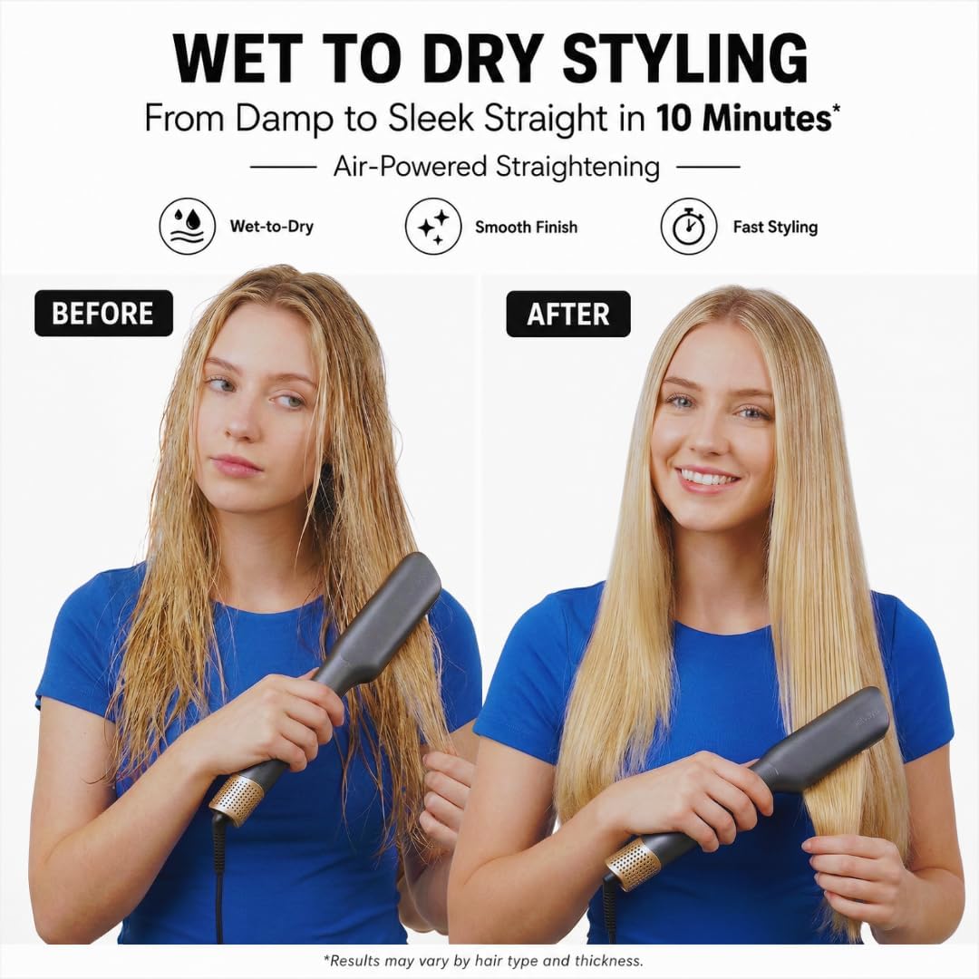 AirFleek AI - Air Straight | Plancha de cabello húmedo a seco 2 en...