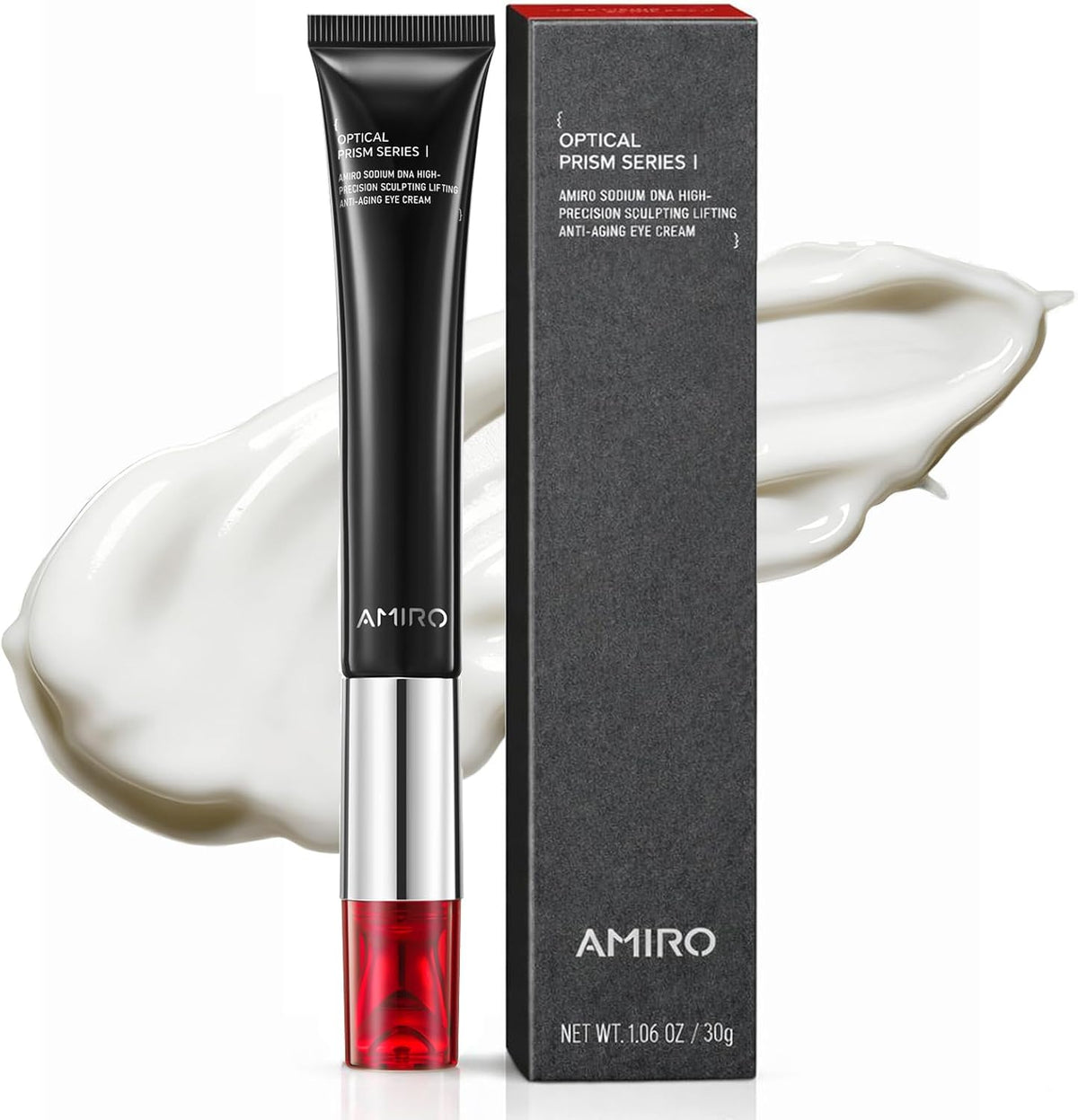 AMIRO Bolsa de maquillaje de viaje con espejo LED M3+PDRN crema de ojos