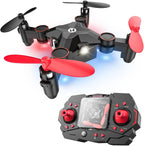 Holy Stone HS190 Mini Nano RC Dron Plegable para Niños, Portátil, Quadcopter de Bolsillo con Retención de Altitud, Volteos 3D y Modo Sin Cabeza, Fácil de Volar para Principiantes