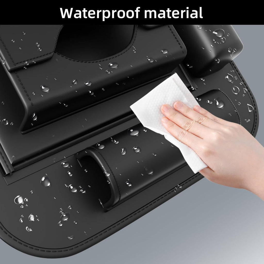 Paquete de 2 Organizadores Universales de Cuero Premium Plegables para Asiento Trasero de Automóvil con Bandeja de Mesa, Protector de Respaldo de Asiento de Automóvil con Bolsa de Basura