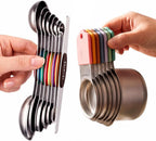 EDELIN Juego de tazas y cucharas medidoras magnéticas, multicolor, 15