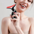 Masajeador facial con terapia de luz roja para cara y cuello, varita de esculpir cara con 7 colores (negro brillante)