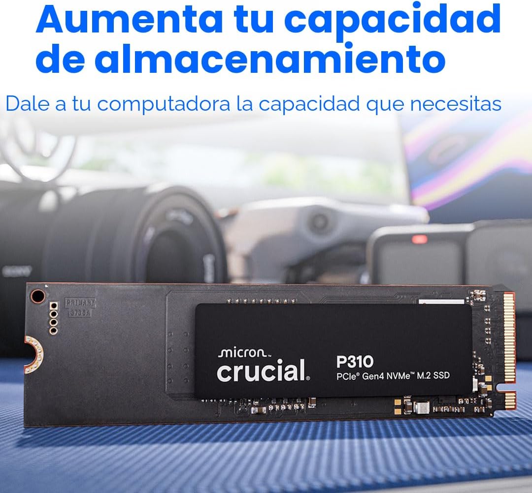 Crucial SSD P310 de 2 TB, PCIe Gen4 NVMe M.2 2280, hasta 7,100 MB\/...