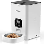VOLUAS - Comedero automático para gatos, dispensador de alimentos secos con temporizador de 4 litros para gatos y perros