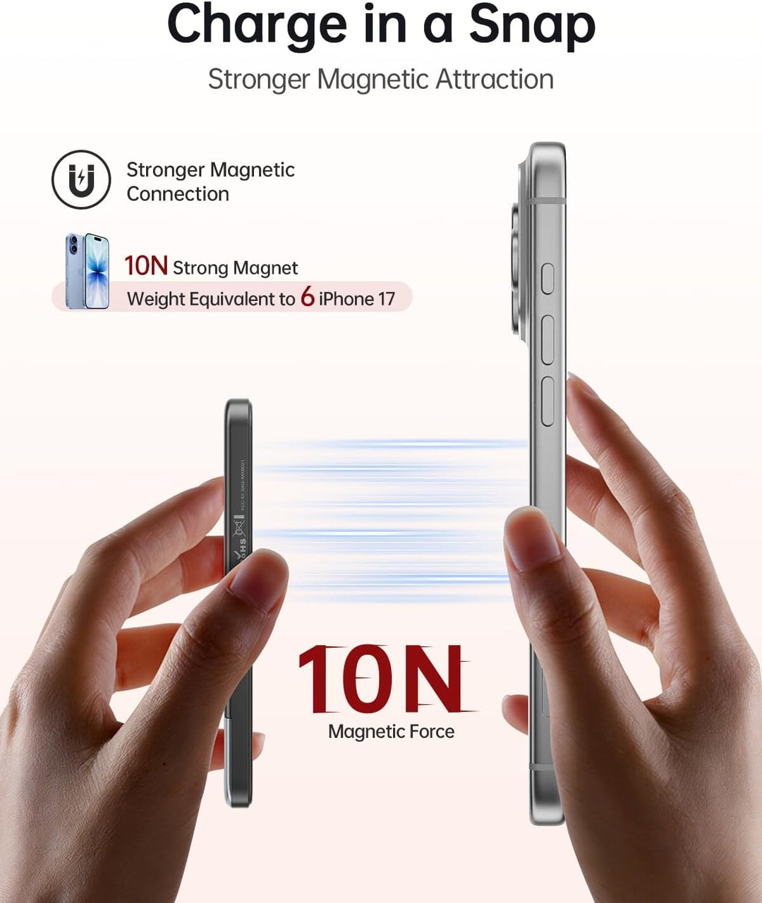 iWALK Magsafe Cargador portátil de 5,000 mAh, banco de energía inal...