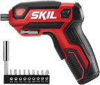 SKIL Destornillador inalámbrico recargable de 4 V que incluye 9 puntas, 1 soporte para brocas, cable de carga USB - SD561801