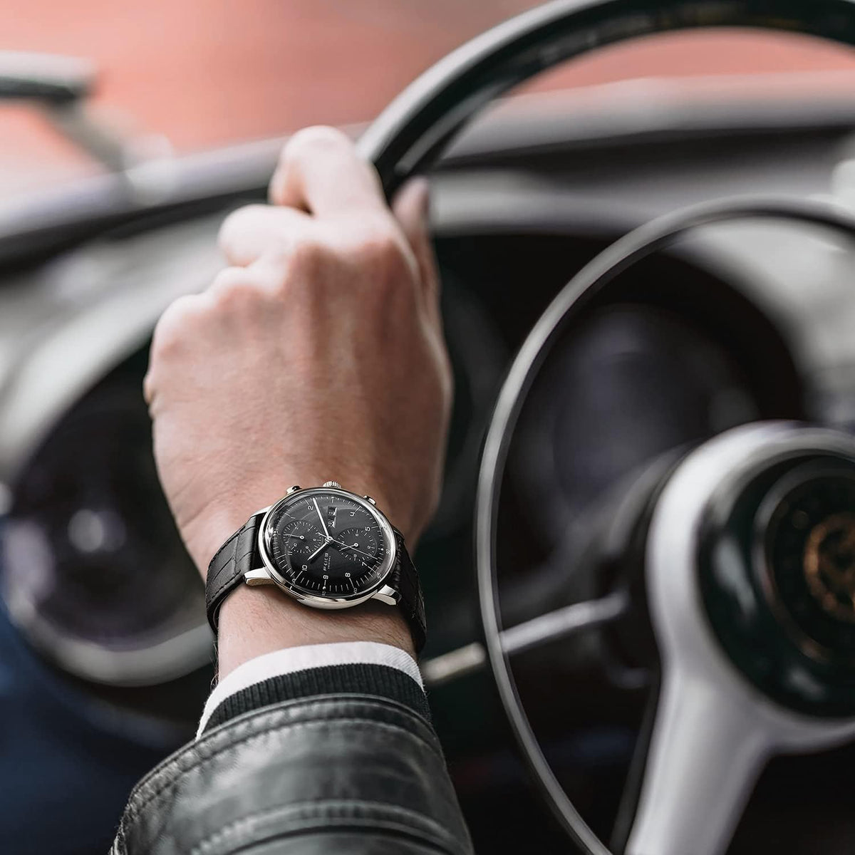 FEICE Relojes para Hombres Bauhaus Reloj Automático de Acero Inoxidable Reloj Mecánico Pulsera Casual Vestimenta para Hombres con Correas de Cuero Fecha -FM121