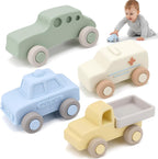 Juguetes del coche del bebé del silicón con la caja de almacenamiento