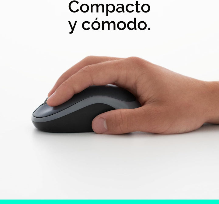 Logitech Mouse inalámbrico M185, 2.4 GHz con mini receptor USB, dur...