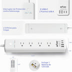 BN-LINK Regleta de control remoto con 4 tomacorrientes independientes, 4