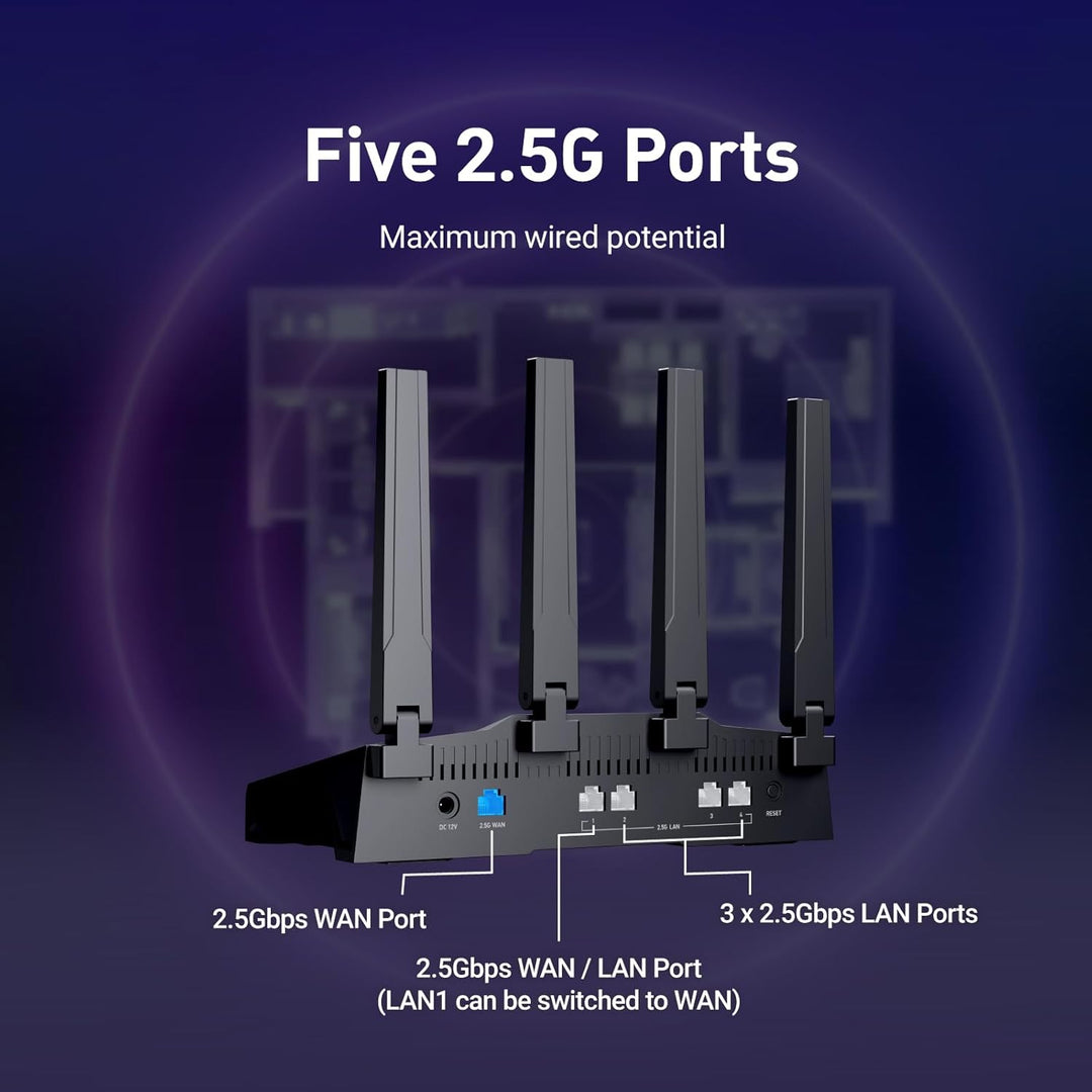 GLiNet GL-BE9300 Router WiFi 7 de tres bandas enrutador