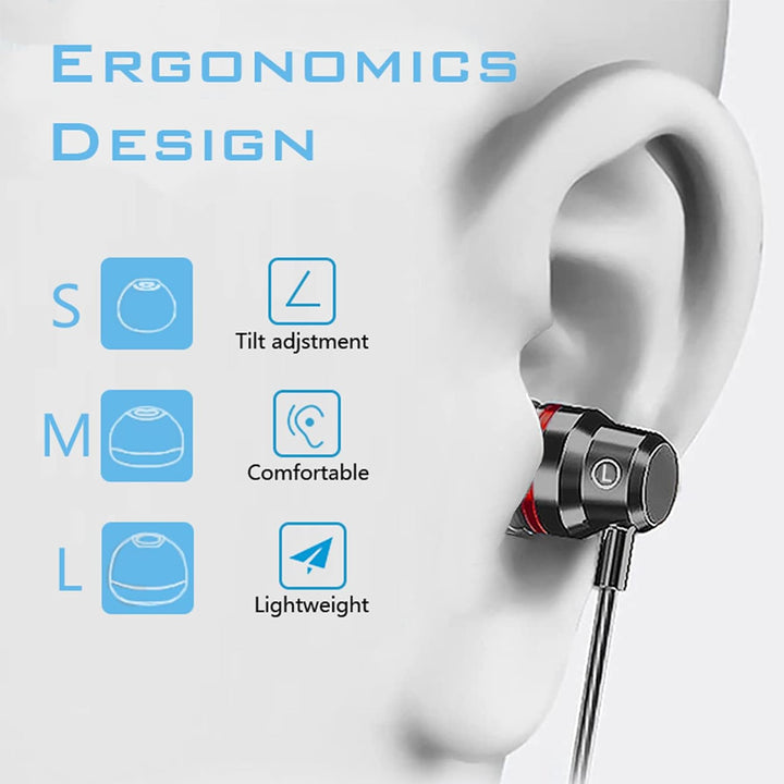 Paquete de 3 auriculares con cable, auriculares intrauditivos con c...