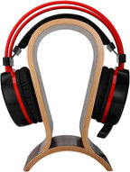 Soporte para auriculares de madera, soporte de auriculares para escritorio