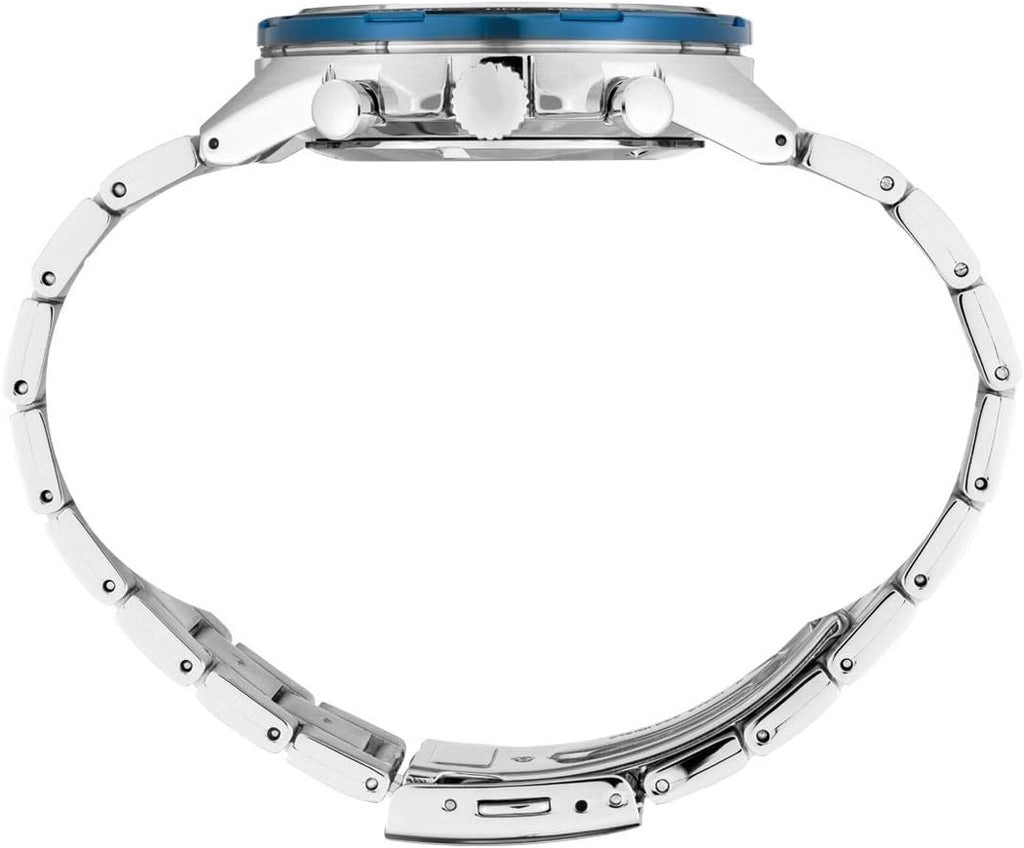 SEIKO Reloj SSB347 para Hombre - Essentials - Cronógrafo de Cuarzo, Taquímetro, AZUL - SSB345, Esenciales