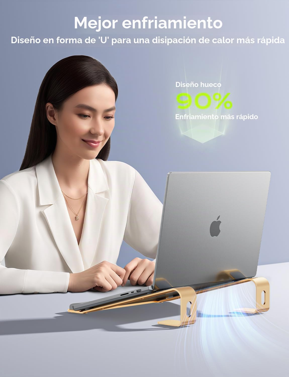JCZT Soporte de aluminio para laptop, soporte para portátil con rep...