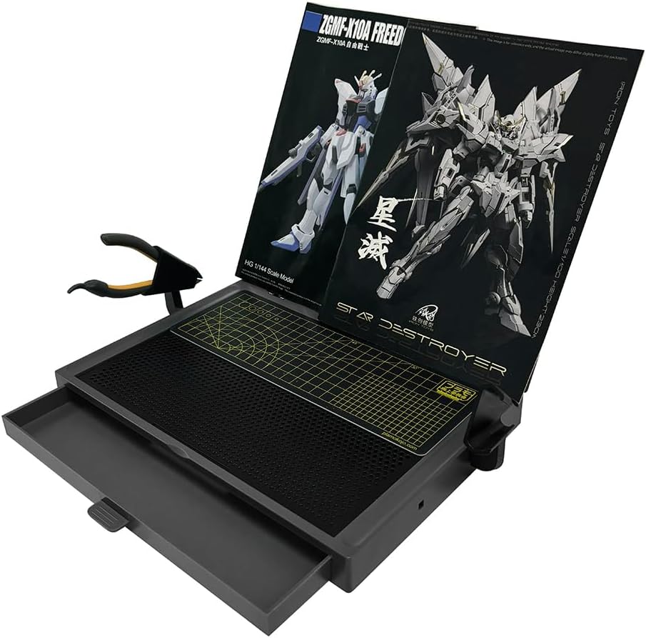 MWK-18 Kit de ensamblaje de modelo Gundam, kits de modelo de Gundam, mesa básica de trabajo portátil, ensamblaje, mesa de corte de trabajo, mesa de trabajo con cajón móvil, tapete de corte de doble