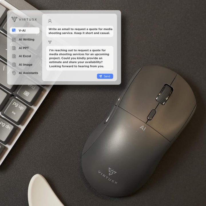 Virtusx Jethro AI Mouse - Grabadora de voz y audio para conferencia...
