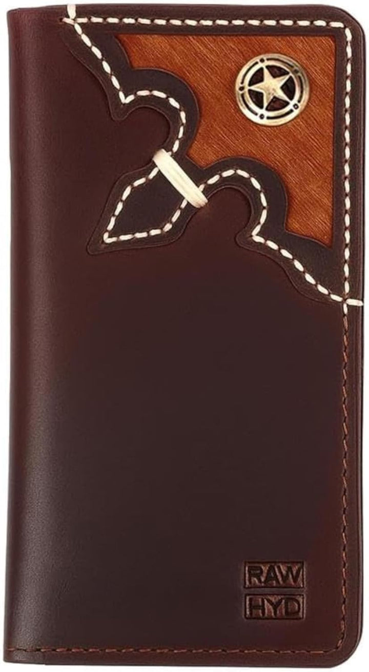 RAW HYD - Cartera larga de cuero para hombres | Funda de chequera d...