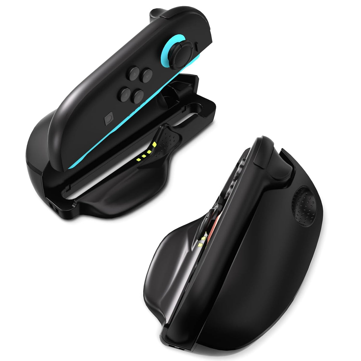 Mumba Mouse Grip para Nintendo Switch 2 Joy-Con, [2 Pack] Empuñadura Ergonómica para Jugadores con Deslizamiento Super Suave PTFE, Soporte de Consola Portátil para Switch 2 Joy Con Accesorios (2025), Negro