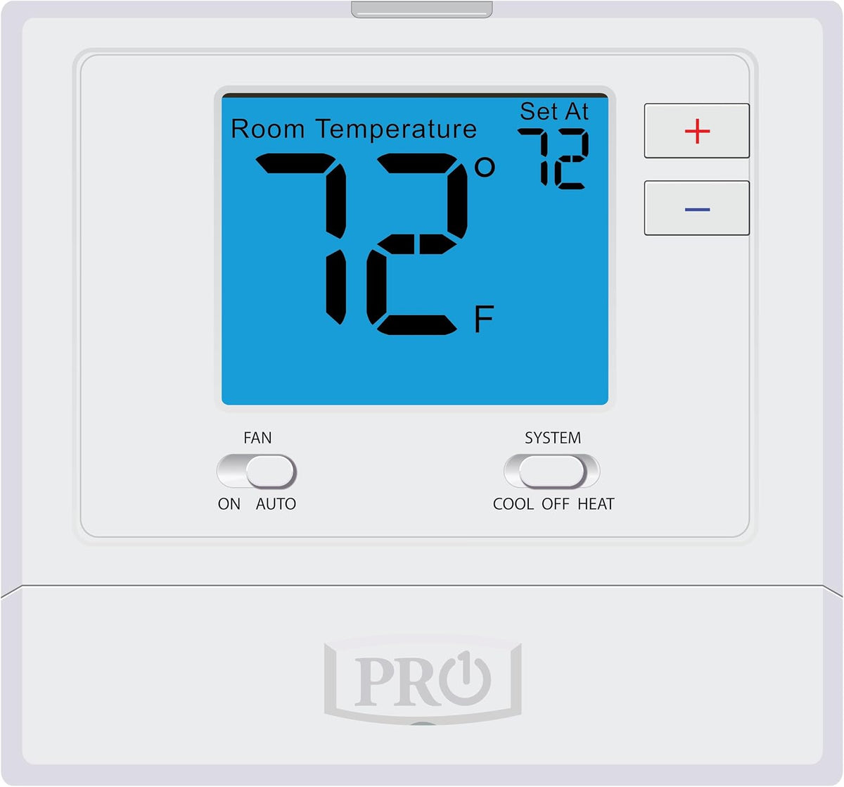 PRO1 T701 - Termostato de pared no programable de una sola etapa para sistemas convencionales de 1 calor/1 frío, termostato digital convencional para el hogar