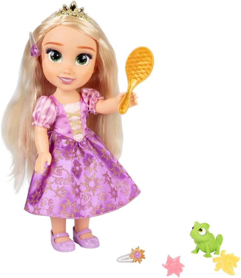 Disney Princess Muñeca Rapunzel – Amiga cantante Rapunzel y Pascal – Canta 'I See The Light' y habla, 13.8 in/13.78''