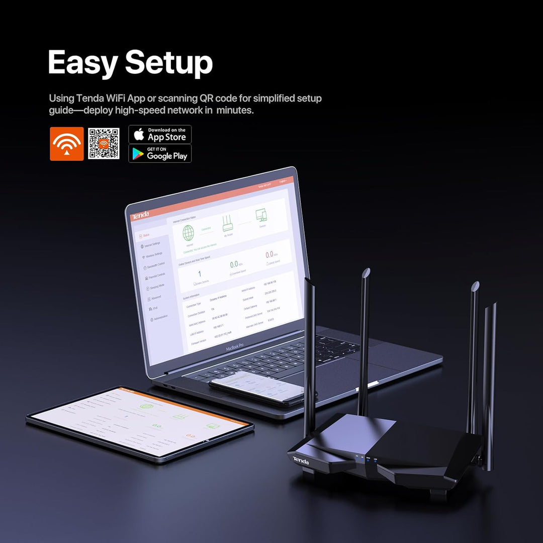 Tenda N300 Router WIFI inalámbrico con antena de alta potencia 5dBi...