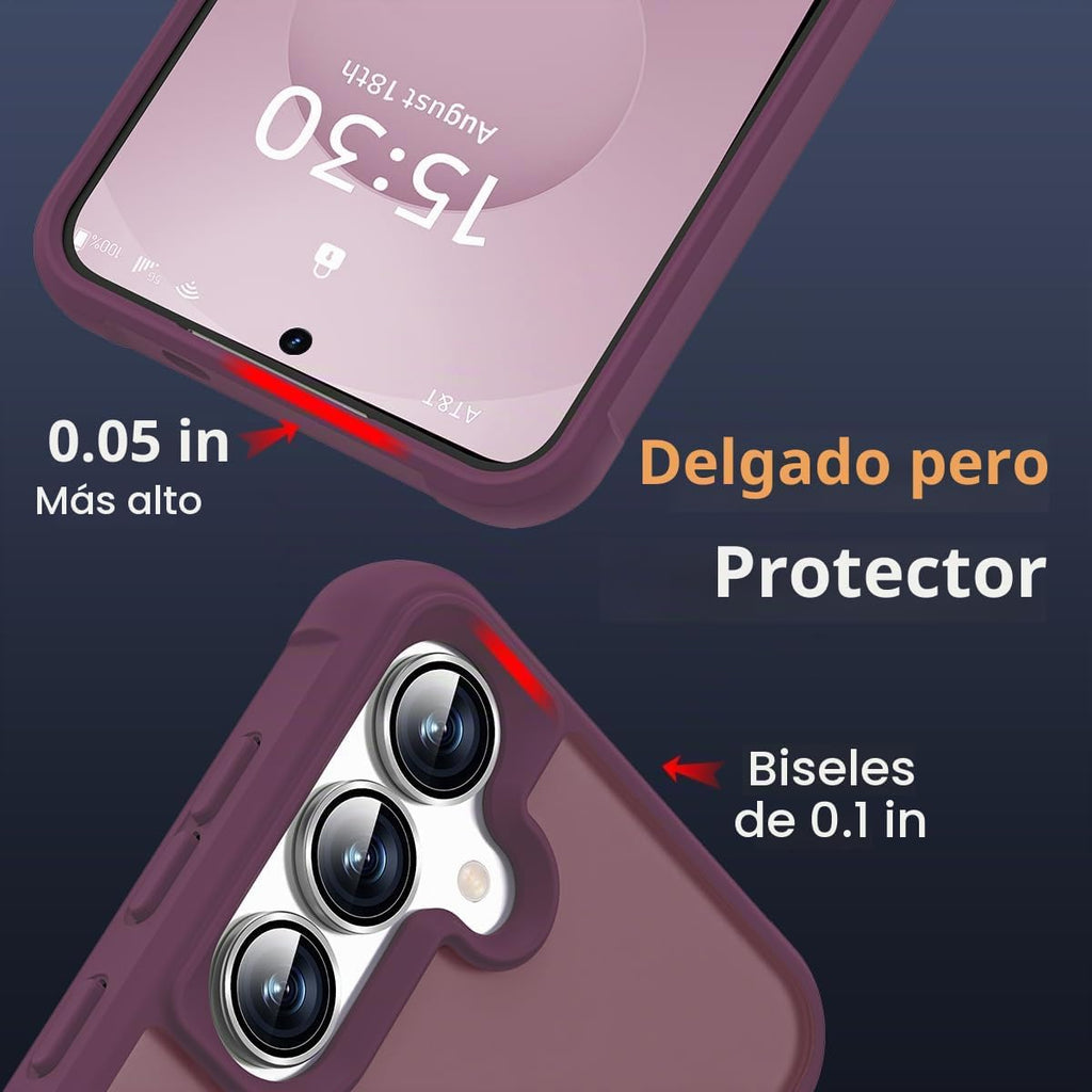 SKYLMW Funda compatible con Samsung Galaxy S24 Plus y Samsung Galaxy S25 Plus con soporte de anillo magnético, fundas translúcidas para teléfono S24+ y S25+ de 6.7 pulgadas [compatible con Mag-Safe
