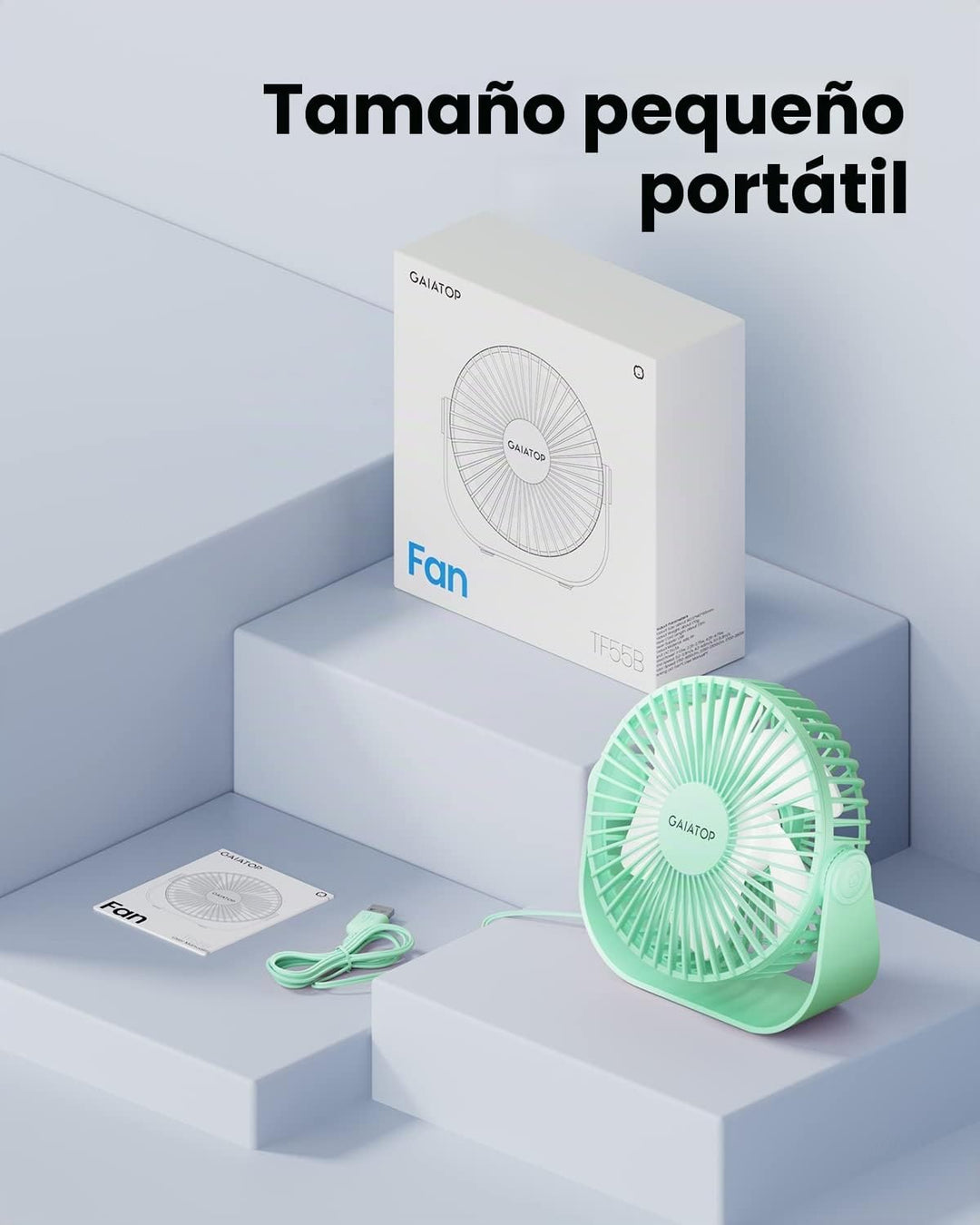 Gaiatop Ventilador de escritorio USB, ventilador de mesa personal p...