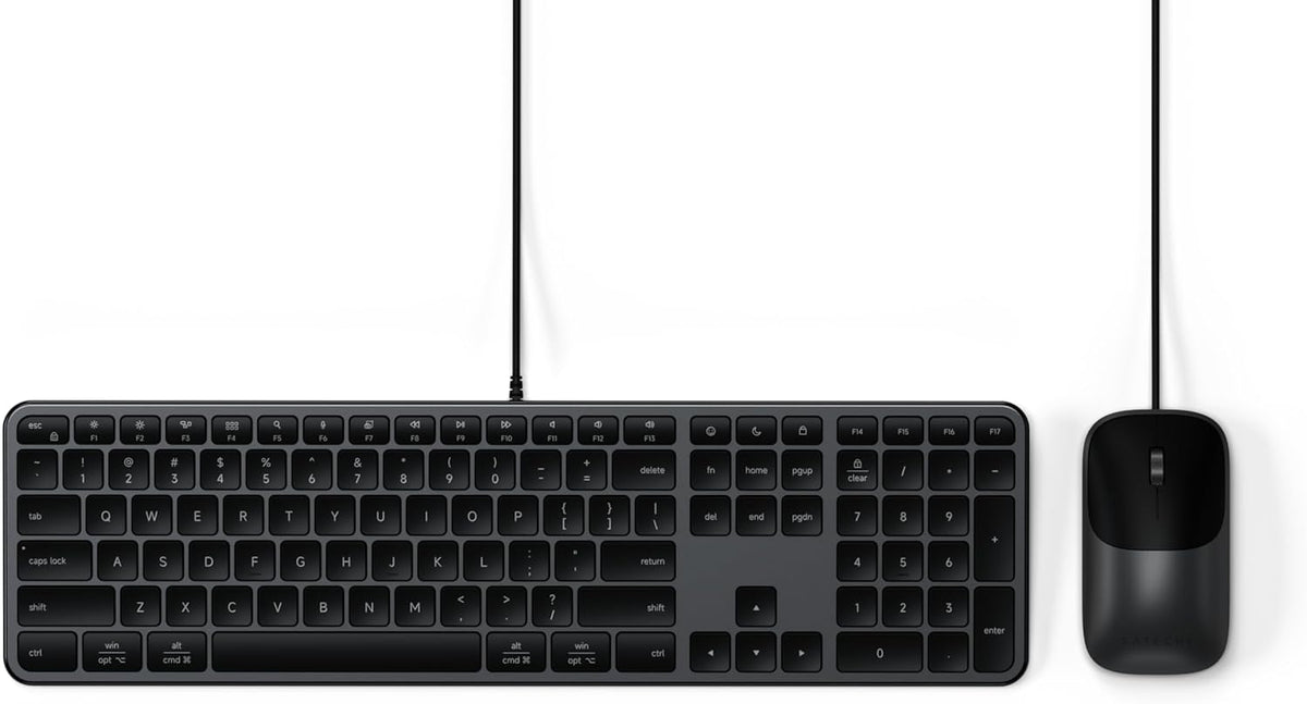 Satechi Combo de teclado y mouse con cable, Slim CLX3 con conectivi...
