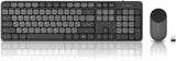 Whalices 52 Combo de teclado y mouse inalámbricos, teclas planas gr...
