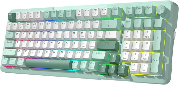 Redragon K742 Teclado mecánico inalámbrico para juegos con perilla,...