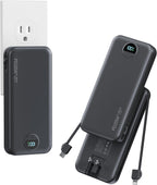 Banco de Energía aonidi de 12000mAh Ultra-Portátil con Cables Integ...