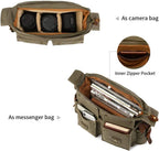 Kattee Bolsas de cuero vintage para cámara DSLR SLR para hombres
