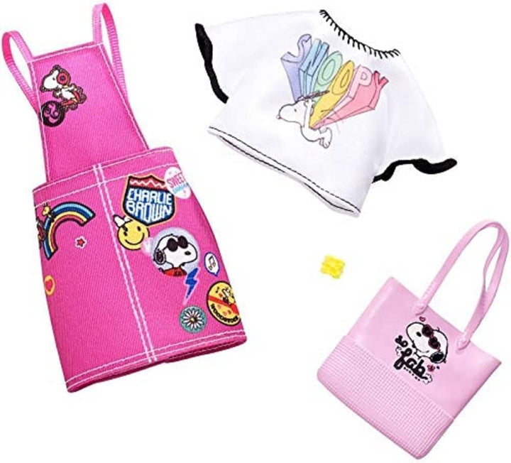 Barbie Fashion Peanuts - Conjunto de 4 paquetes de ropa con accesor...